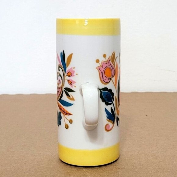 Vintage Arnart Psychodelic Smug Mugs Cups SET OF 2 Floral Paisley Print 1970's - Picture 9 of 12